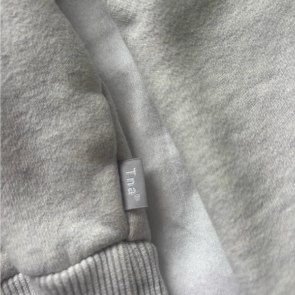 TNA Light Gray Cropped Half-Zip Sweatshirt - Picture 4 of 5